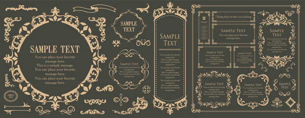 Fashionable frame. Design template. A set of gorgeous foreheads.