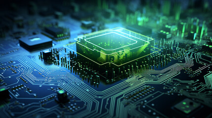 3D Conceptual Illustration of AI: The Fusion of Technology and Intelligence