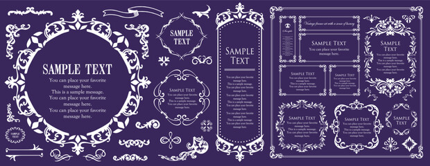 Fashionable frame. Design template. A set of gorgeous foreheads.