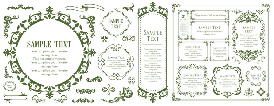 Fashionable frame. Design template. A set of gorgeous foreheads.