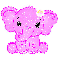 pink elephant with heart