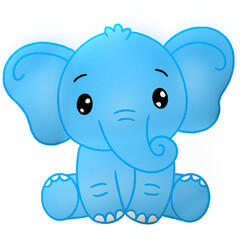 baby blue elephant