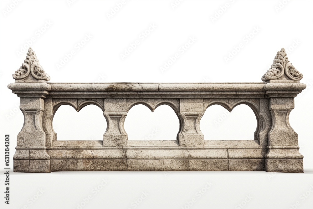 Canvas Prints stone parapet isolated on white background.