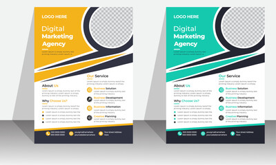 Obraz premium Corporate business flyer template design marketing, business proposal, promotion, advertise, publication, cover page. new digital marketing flyer set 