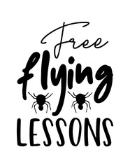 Fototapeta premium Free flying lessons, SVG Halloween Design