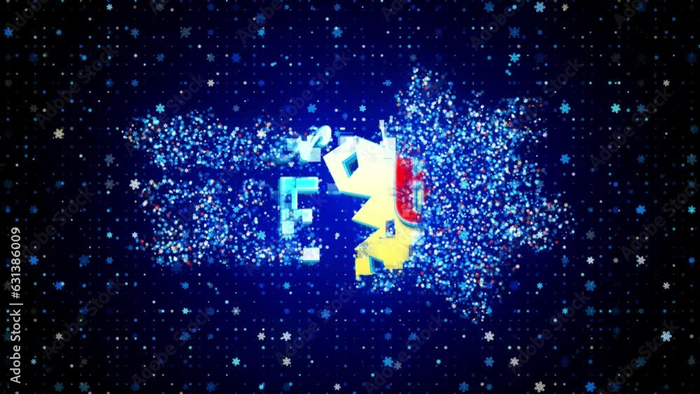Poster blue colorful shiny winter sale up to 60 percent off motion view text reveal on dark shiny twinkle s