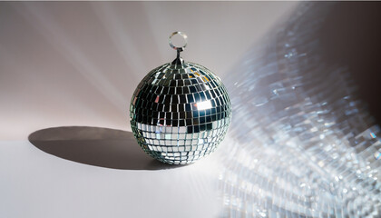 disco ball, vibrant and energetic graphic featuring a disco ball in full swing. The composition incorporates neon colors and dynamic light reflections, capturing the essence, Ai Generate 