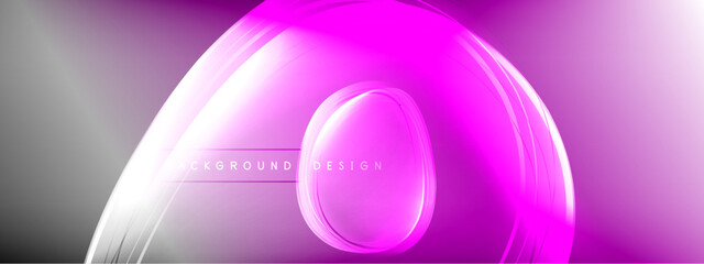 Vector abstract background - liquid transparent bubble shapes on fluid gradient with shadows and light effects