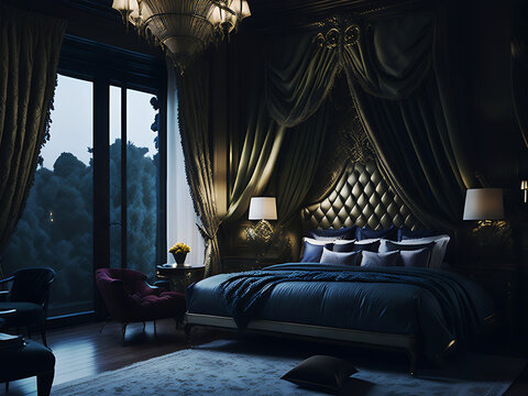  Living room, interior, room night home table light lights, architecture, chair, house, design,