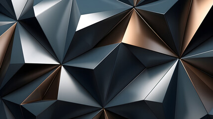 3d rendering of abstract geometric shapes in black and beige colors. Generative AI