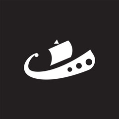 ship knife logo design icon.