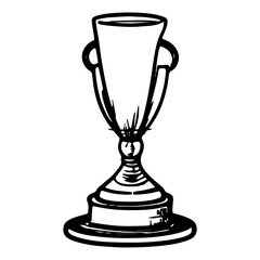 medals and trophy in sports, outline vector illustration.