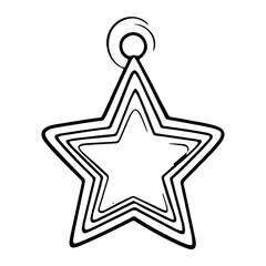 medals and trophy in sports, outline vector illustration.