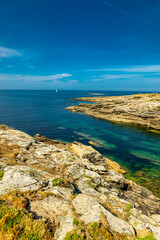 Unterwegs auf der Halbinsel Quiberon entlang der wunderschönen Atlantikküste - Bretagne -...