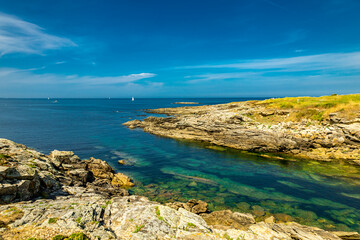 Unterwegs auf der Halbinsel Quiberon entlang der wunderschönen Atlantikküste - Bretagne -...