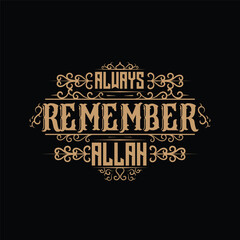 classic retro vintage logo design with various Islamic themed ornaments