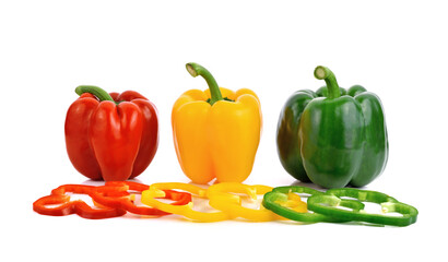 Sweet bell pepper or capsicum for healthy on white background