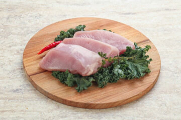 Raw turkey steak for grill