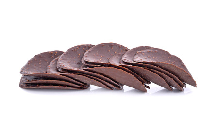 Stack chocolate bar isolated on white background