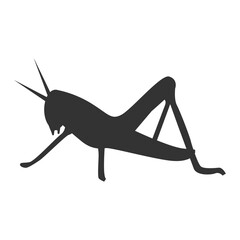 Vector illustration of locust icon in dark color and transparent background(PNG).