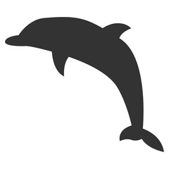 Vector illustration of Dolphin icon in dark color and transparent background(png).
