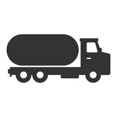 Vector illustration of oil truck icon in dark color and transparent background(png).