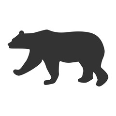 Vector illustration of bear icon in dark color and transparent background(PNG).