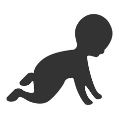 Vector illustration of baby icon in dark color and transparent background(png).