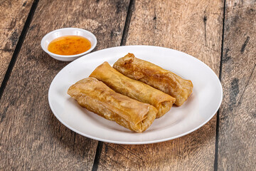 Traditional crispy fried stuffed springroll