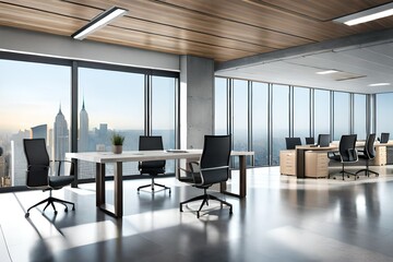 office interior mockup with table