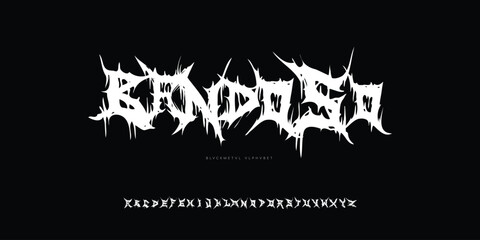 black metal font underground music bloody rock root horror chaotic satanic alphabet typeface typography letter 