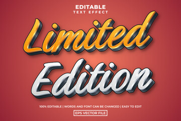 Shiny 3D limited edition text style editable text effect template