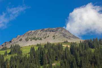 Mountain, lake, nature, forest, trees.