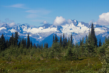 Mountain, lake, nature, forest, trees.