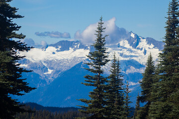 Mountain, lake, nature, forest, trees.