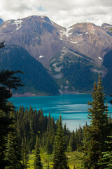 Mountain, lake, nature, forest, trees.