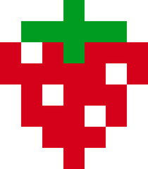 Fototapeta premium Strawberry cartoon icon in pixel style