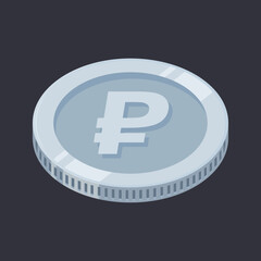 Rouble Coin Silver Russian Tin Money Vector