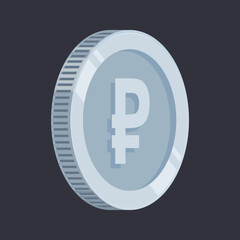 uble Coin Silver Russian Rouble Tin Money Vector