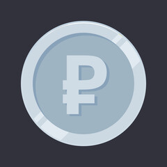 Obraz premium Rouble Silver Coin Russian Tin Money Vector