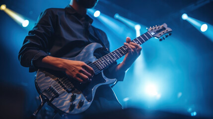 Obraz premium Close-up shot of playing electric sports at a concert