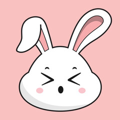 Rabbit Tired Face Bunny Head Kawaii Sticker