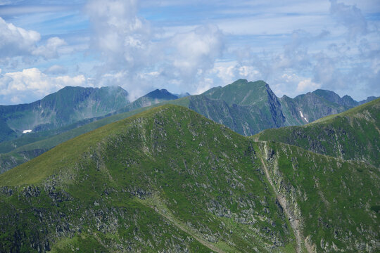 landscape in the mountains, Viewpoint to Moldoveanu Peak, Fagaras Mountains, Romania