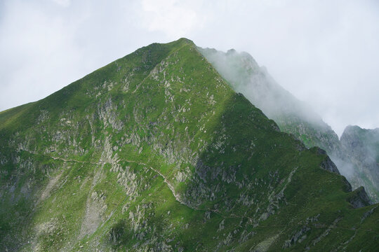 landscape with clouds, Galbenele Peak, Fagaras Mountains, Romania 