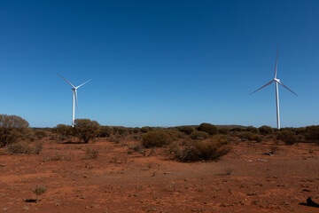 Wind turbines in the Australian desert