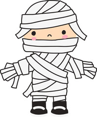 Halloween Mummy kid cartoon character illustration