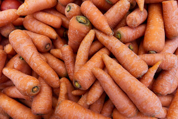 Heap of fresh carrot on the traditional arab Egyptian market