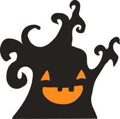Halloween Tree  silhouette with face
