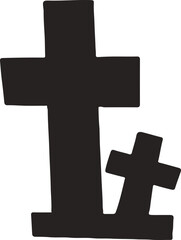 cross on the grave silhouette