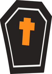 Fototapeta premium silhouette of coffin with a cross